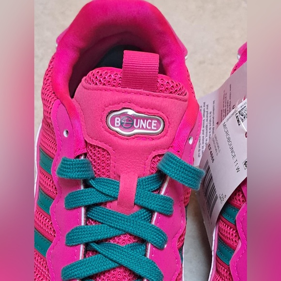 Adidas Originals Microbounce T1 Shoe Size 7.5 Women's Shock Pink Green EF4886 - Picture 10 of 12